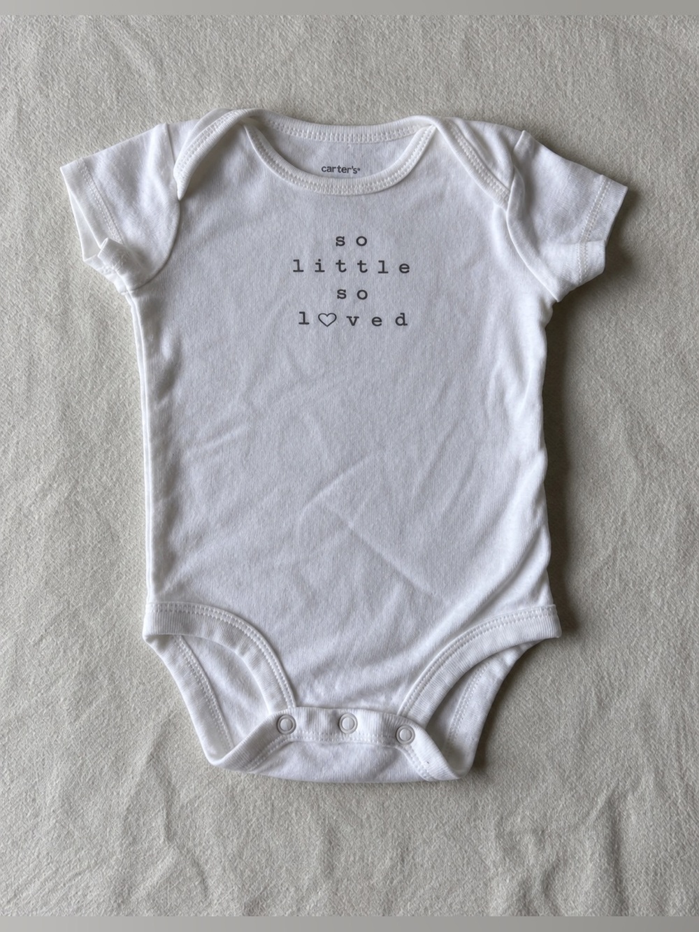 Carter's White 'So Little So Loved' Short-Sleeve Baby One-Piece